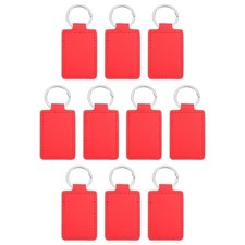 Sublimation Blank Keychains, Rectangle Leather Keychain Blanks Double Side Red