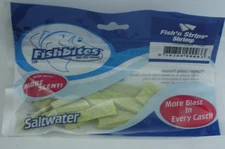 Fishbites 0003 Fishin Strip Shrimp Flavor 1.5" Chartreuse Long Lasting Scent 15C