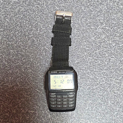 Casio DBC-32 Data Bank Digital Watch Calculator Alarm Black Nylon Strap