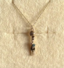 Disney Little Mermaid Ariel K10 Gold Limited Edition Blue Zirconia Necklace