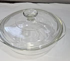 Vintage PYREX #024 Clear Glass 2 Quart Casserole Dish, w/ PYREX G-1-C Lid, USA!