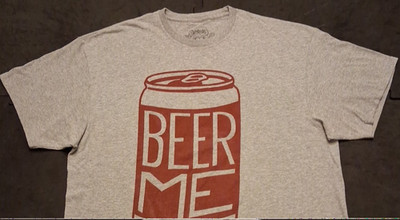 Unisex XL Spencer's Brew City BEER ME Graphic Funny Beercan T Shirt