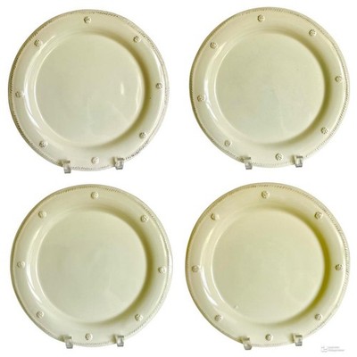 4 JULISKA  BERRY & THREAD  11  ROUND DINNER PLATE BUTTER YELLOW 2nds (READ)