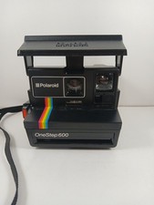 Polaroid One Step 600 Land Camera Black Rainbow w/ Strap UNTESTED 