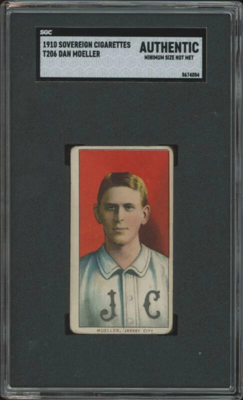 1909 T206 DAN MOELLER VG SOVEREIGN BACK SGC A BASEBALL JERSEY CITY SKEETERS
