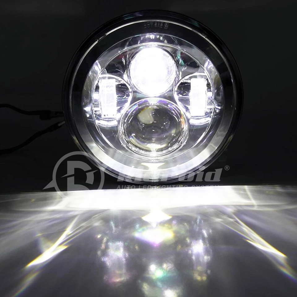 7"LED Headlight+4.5"Fog Passing Light Combo For Harley Davidson Heritage Softail Foto 4 de 4