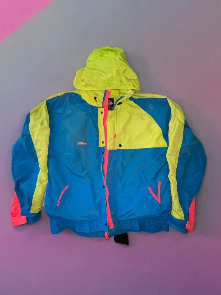 Vtg 80/ 90s Columbia Ski Jacket Snowboard Sz Large Neon Pink Gaper Day Glow Coat - Image 3 of 4