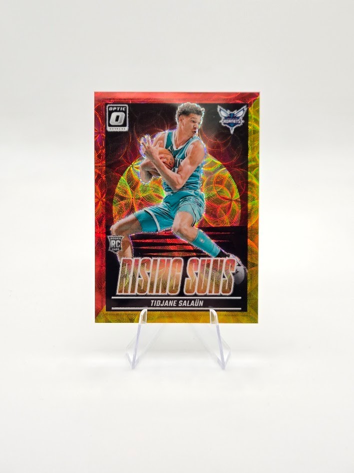 Tidjane Salaun 2024-25 Panini Donruss Optic RC Rising Suns Red Gold SP /99