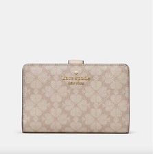 New Kate Spade Signature Spade Flower Medium Compact Bifold Wallet KN756 $199