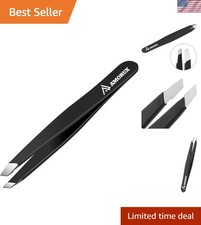 Precision Stainless Steel Eyebrow Tweezers with Non-Slip Grip for Easy Grooming