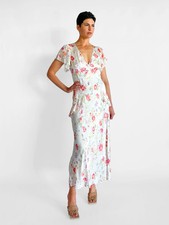 Rixo Evie V Neck Midi Dress