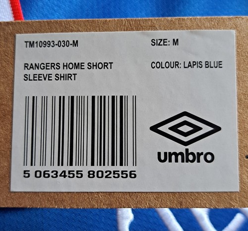 Camisa local Umbro Glasgow Rangers 2025-26 para hombre talla M manga corta azul nueva con etiquetas - Imagen 13 de 16