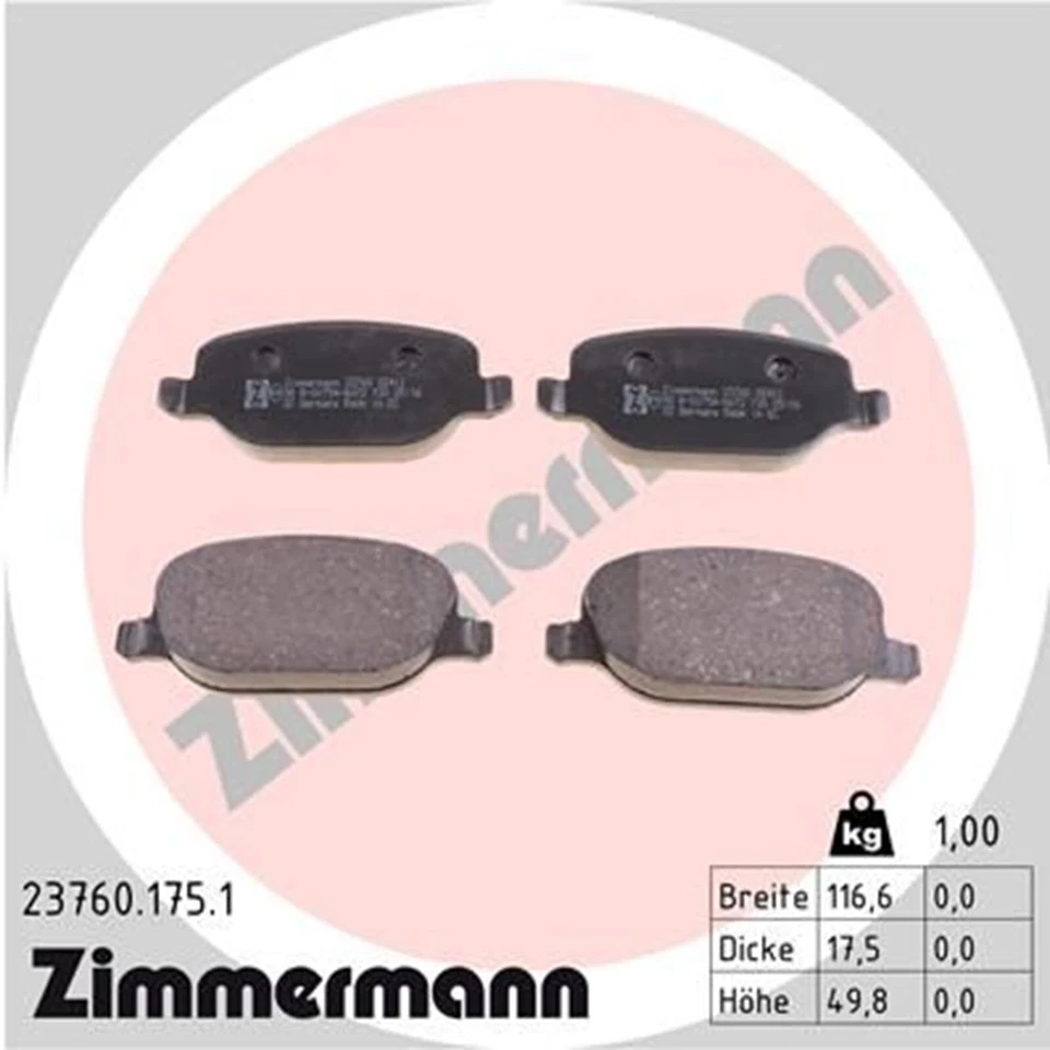 ZIMMERMANN Disques Frein 292mm + Revêtements Arrière Convient pour Alfa 159 - Photo 2/3