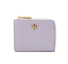 TORY BURCH Women's Carter Leather Zip Coin Case With Key Ring Pale Violet 61448