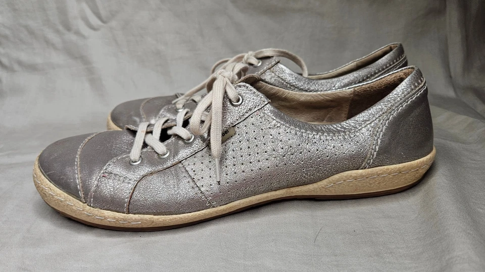Josef Seibel Comfort Shoes Sneakers Womens US 10 - 10.5 EUR 41 Silver Metallic - Image 4 of 4