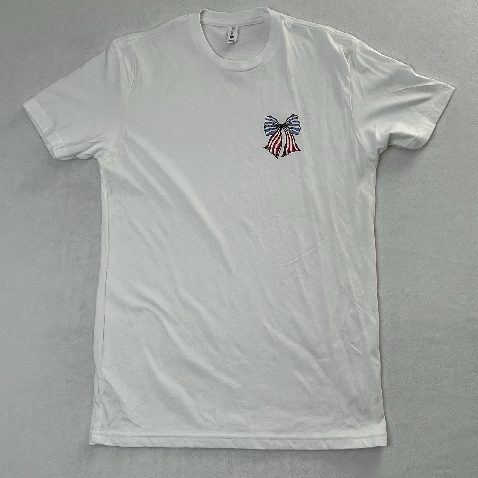 New Next Level Americana T-Shirt Women's Small White Short Sleeve 4th of July