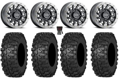 Raceline Squad Bdlk 15'' Wheels Bk +38mm 32'' Warhawk Tires Can-Am Defender