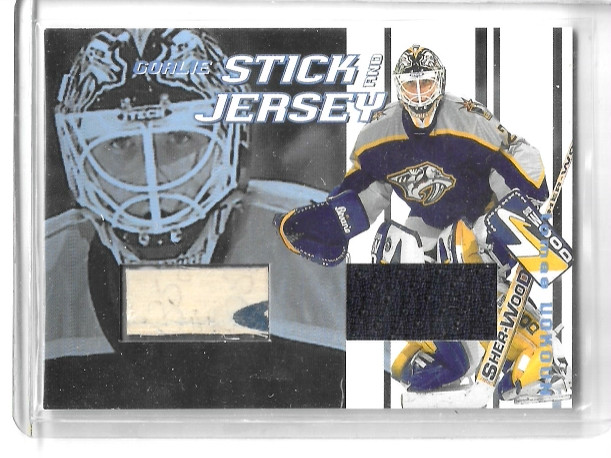 2001-02 Be A Player Between the Pipes Stick and Jersey #GSJ-34 Tomas Vokoun