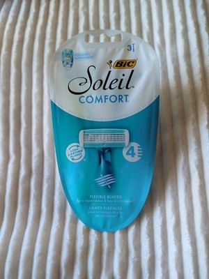 BIC Soleil Comfort 4-Blade Disposable Razors for Women, 3 Piece Razor Set