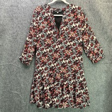 Rose & Olive Women's Floral Print Midi Dress Medium Black Red