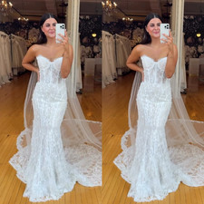 Mermaid Wedding Dresses Sweetheart Sleeveless Beah Boho Sweep Train Bridal Gowns