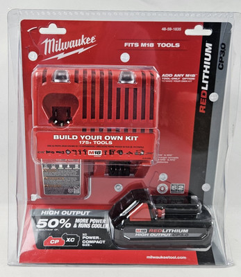 Genuine Milwaukee M18 REDLITHIUM CP3.0 Starter Kit - 18V 3Ah Battery + Charger