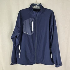 Zero Restriction Golf Men’s LARGE *EMBROIDERED* Z700 Full Zip Jacket Navy Blue