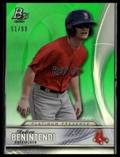2016 Bowman Platinum #PP-8 Andrew Benintendi Platinum Presence Green #/99