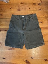 Vtg Carhartt Double Knee Moss Green Shorts Faded Distressed 34 Rare Vtg Fade