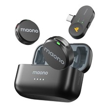 MAONO Wireless Lavalier Microphone for iPhone 17/16/15/Android/Tablet, USB C ...