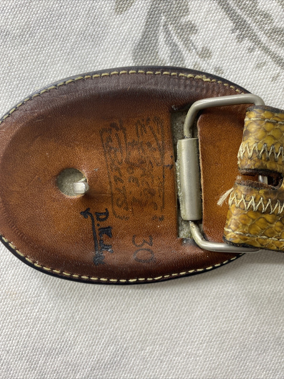 Vintage Python 70s Patchwork Belt Hippie Boho Sty… - image 12