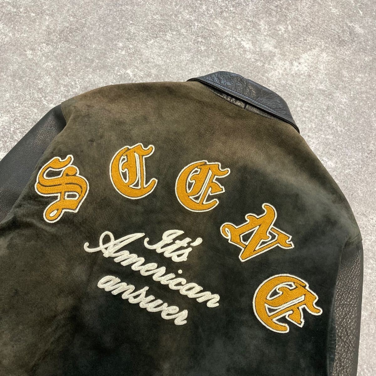 SCENE Scene All Leather Varsity Jacket Stadium 90s 90 s SCENE Scene All Leather Varsity Jacket Stadium 90s 90 s
