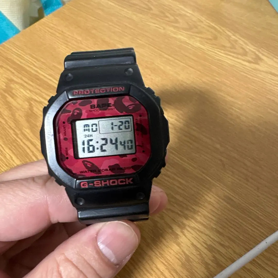 A Bathing Ape CASIO G-Shock DW-5600 BAPE Red Camouflage