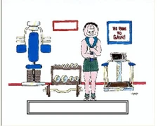 Gym Workout Male Cartoon Character Personalized Matted Print Series 1