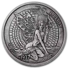 1 oz Hobo Nickel Antiqued Art Round Green Fairy Fishbone 999 Silver COA #233