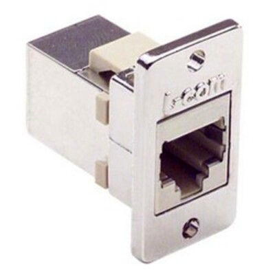 ECF504-SC3, LCOM, Cat3 RJ45 Coupler Shielded (8x8) Panel Mount Style