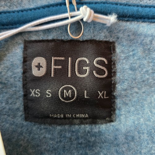 Figs Sweater Womens Size Medium Green Blue Essential 2.0 Hoodie Full Zip Pockets - Picture 7 of 16