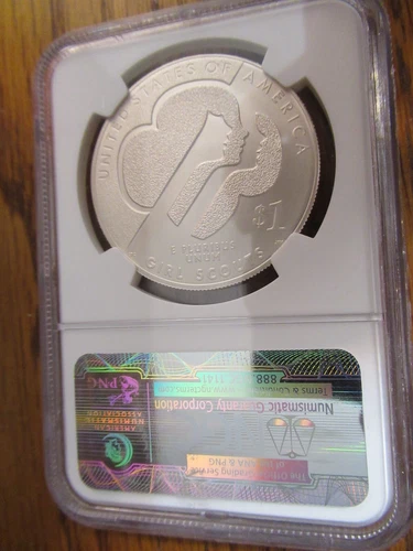 MS70 2013-W Girl Scouts Commemorative Silver Dollar $1 NGC Brown Lbl