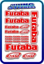 FUTABA SERVO RADIO RX TX 2.4G FLIGHT REMOTE CONTROL STICKERS FASST RED WHITE NEW