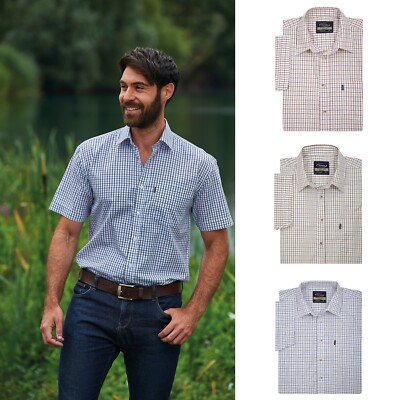 Herren Champion Kurzarm Tattersall Hemd | Garngefärbtes Countrywear Karohemd 