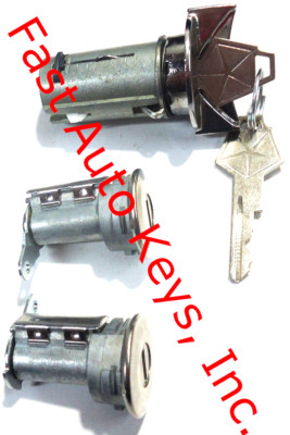 NEW Dodge Ignition Switch Lock Cylinder + Pair Door Lock Cylinder W/2 Logo Keys