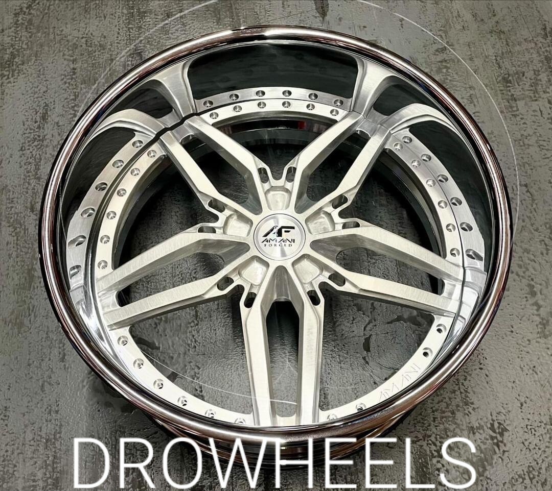 22" AMANI FORGED STAGGERED WHEELS ANY 5 LUG CAMARO BENZ BENTLEY AUDI CUTLASS 