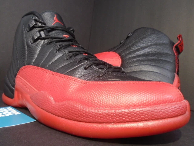 2016 NIKE AIR JORDAN XII 12 RETRO BRED FLU GAME BLACK RED PLAYOFF 130690 002 13