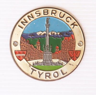 Pin's Ski Vintage Innsbruck Tyrol Autriche - émail Et Métal Doré, Collection Revers