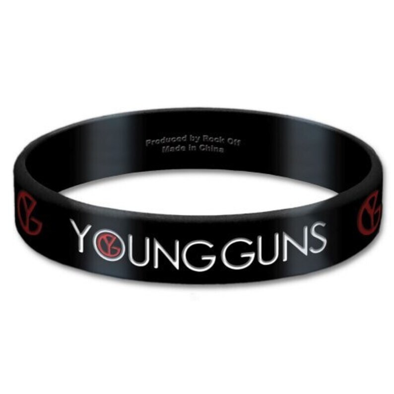 Young Guns Men's Logo Rubber Bracelet - Black, Stretchable, One Size Fits All - View #6