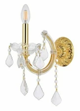 Crystal Wall Sconce Light Fixture Maria Theresa Bedroom Dining Living Room 12"