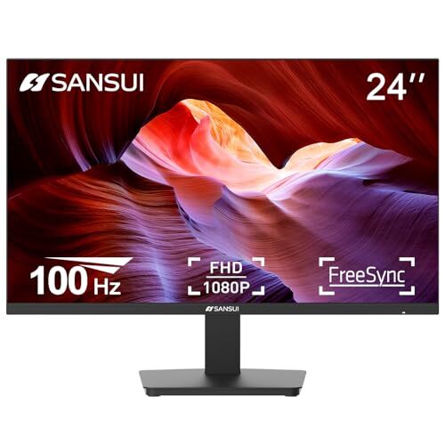 Monitor 24 Inch 100Hz PC Monitor, HDMI VGA Ports 24 inch