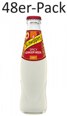 48er-Pack Schweppes Spicy Ginger Beer,Alkoholfreie Getränke Ingwer Extrakt 18cl