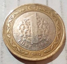 1 Turk Lirasi 2012 Turkey Coin Mustafa Kemal Atatürk Narrow Based  1 