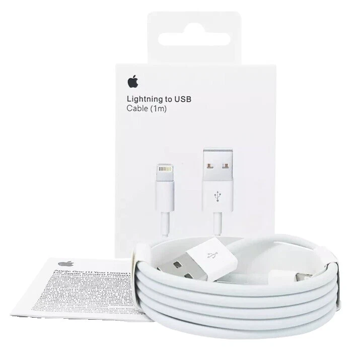 Teléfono celular blanco Apple Cables USB